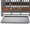 37in Heavy Duty Dog Crate, Furniture Style Dog Crate with Removable Trays and Wheels for High Anxiety Dogs